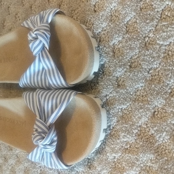 Jack Rogers white and blue striped knotted Phoebe slides - Picture 2 of 7